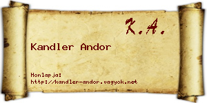 Kandler Andor névjegykártya